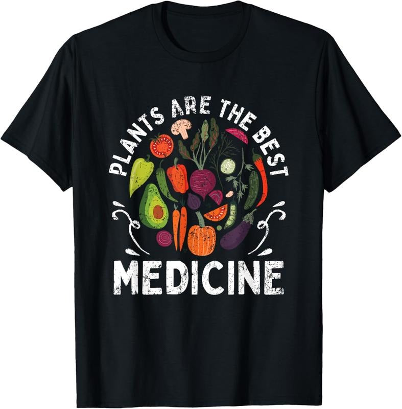100% Cotton Plants Are The Best Medicine Vegan T-Shirt