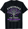 100% Cotton Remember For Those Who Cannot Alzheimer's Awareness Dementia T-Shirt
