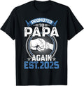100% Cotton Retro Promoted To Papa 2025 Again Soon To Be Papa Mens T-Shirt