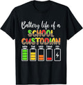 [100% Cotton]School Custodian Battery Life School Janitor T-Shirt