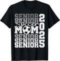 100% Cotton Senior Mom 2025 Soccer Class Of 2025 Funny Graduation 2025 T-Shirt