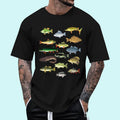 [100% Cotton Shirt] Fishing-Shirt Types Freshwater Fish Fisherman Funny Bass Dad Unisex T-Shirt