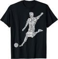 100% Cotton Soccer Player Men  Boys T-Shirt