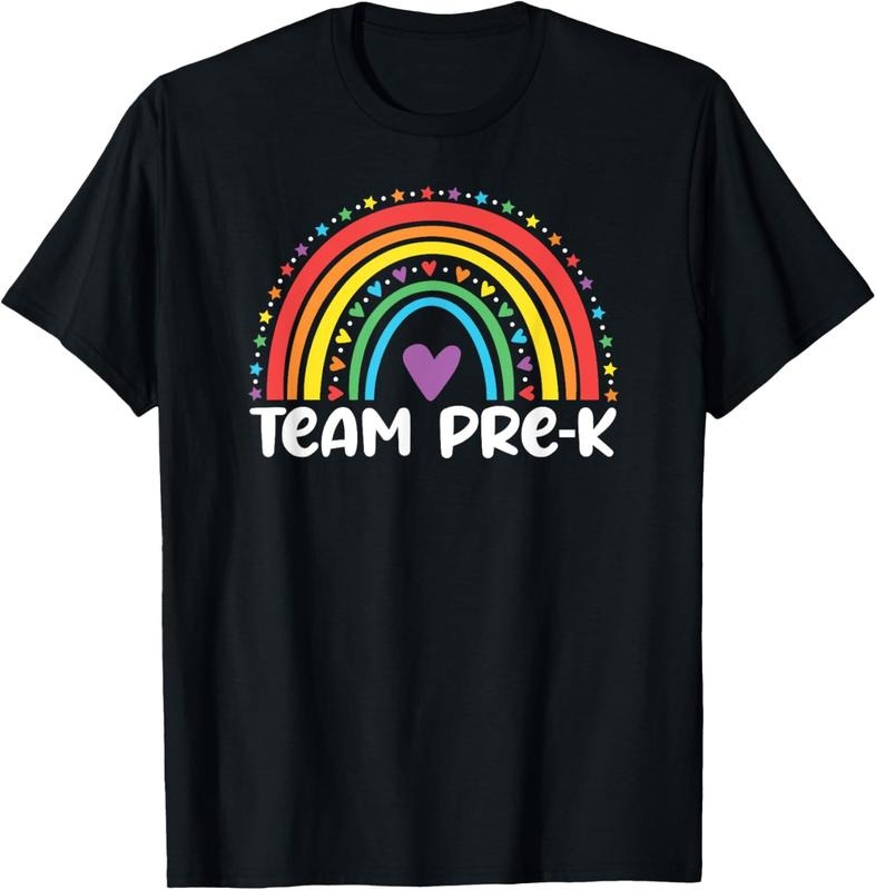 100% Cotton Team Pre-K Teacher Crew Squad Hello Back School Graduation T-Shirt