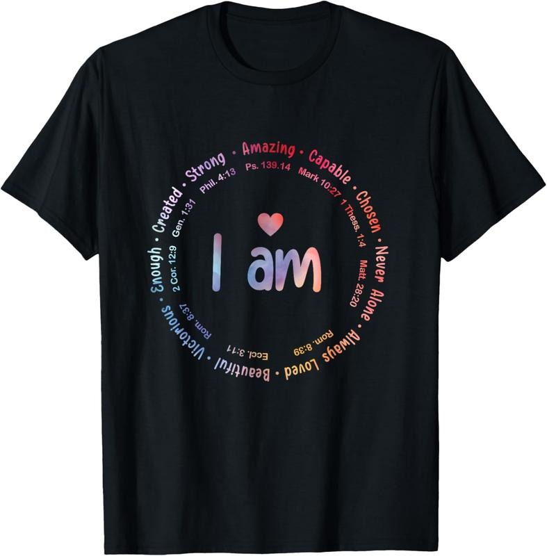 100% Cotton Tie Dye I Am Inspiration Christian Religious Bible Verses T-Shirt