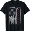 100% Cotton Veterans Day Thank You Veterans Proud Patriotic USA Flag T-Shirt
