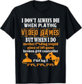 100% Cotton Video Games T-Shirt Funny Gamer Tee for Console Gaming Fans T-Shirt