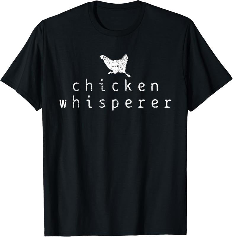 100% Cotton Vintage Chicken Whisperer Farmer Gift T-Shirt
