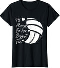 100% Cotton Volleyball Mom Her Biggest Fan Volleyball Daughter T-Shirt