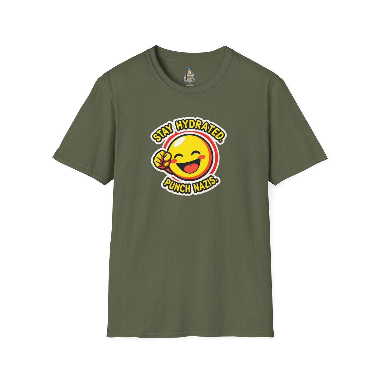 Stay Hydrated, Punch Nazis Funny Emoji T-Shirt