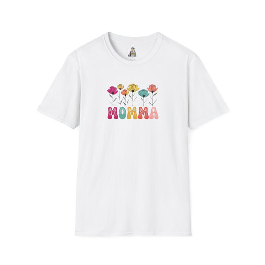 Floral 'Momma' Unisex Softstyle T-Shirt - Perfect for Mother's Day & Everyday Wear