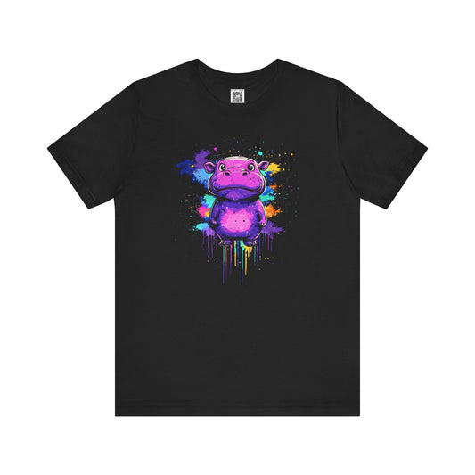 Colorful Hippo Graphic Tee Style004