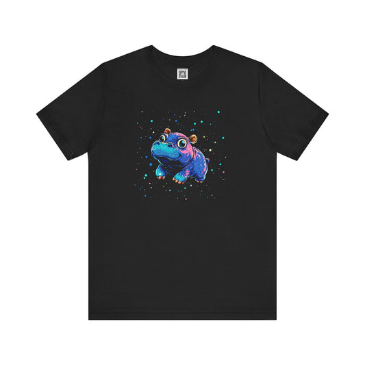 Colorful Hippo Graphic Tee Style006