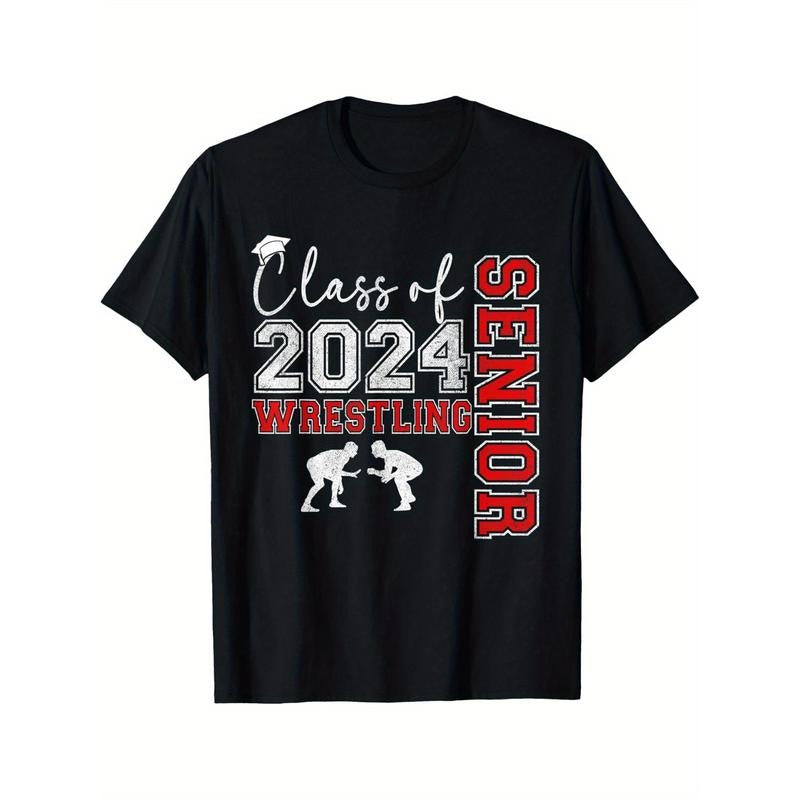2024 Senior Class Wrestling Night T-Shirt - Premium Combed Cotton, Soft & Lightweight, Perfect Gift for Thanksgiving & Christmas Made in USA