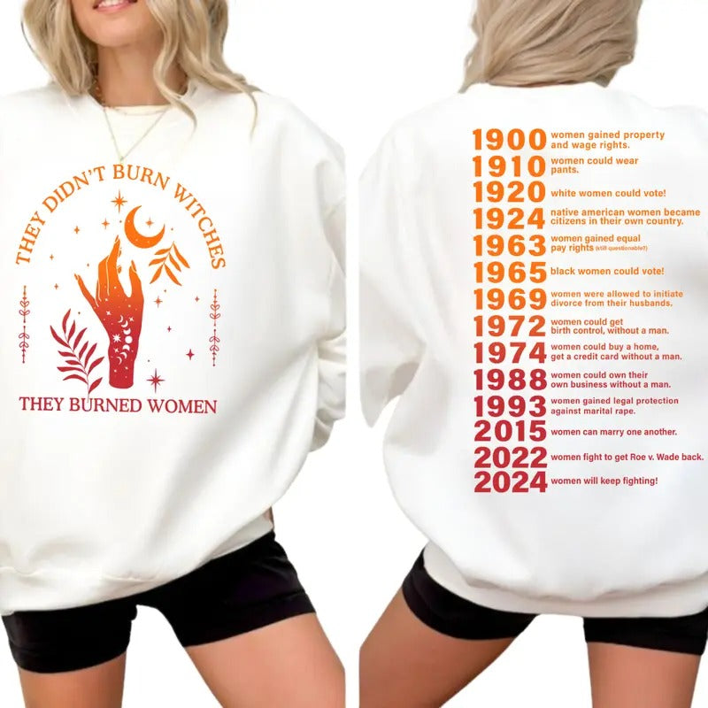 2024 Women Will Keep Fighting Hoodie Sweatshirt T-Shirt, They Didn't Burn Witches They Burned Women Hoodie, Witchy Feminist Hoodie, Christmas Feminism Hoodie, Women's Rights Hoodie, Women's Witch Hoodie, Christmas Gift For Women