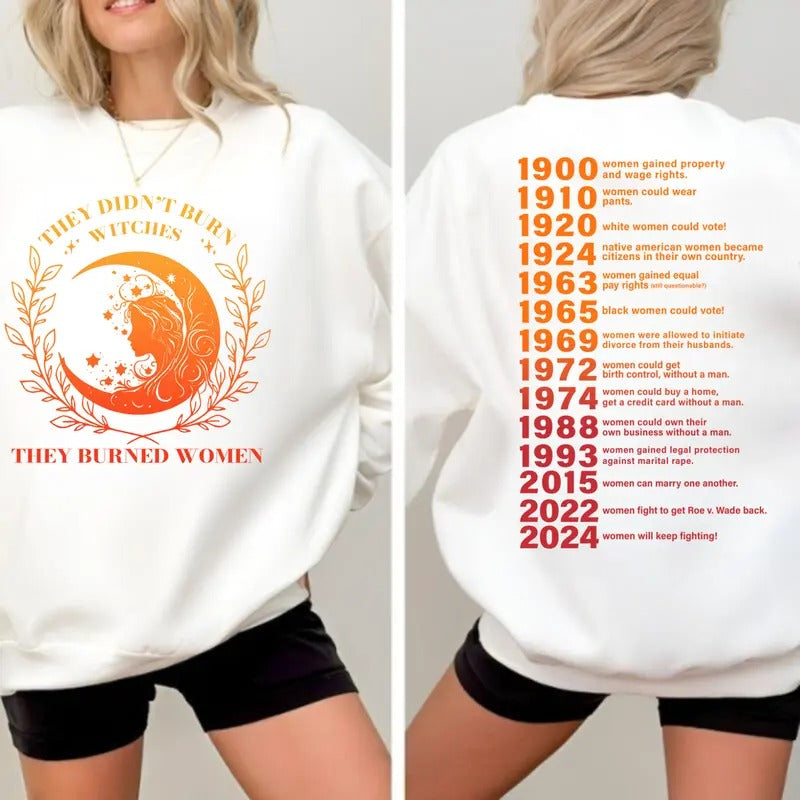 2024 Women Will Keep Fighting Sweatshirt Hoodie T-Shirt, They Didn't Burn Witches They Burned Women Hoodie, Witchy Feminist Hoodie, Christmas Feminism Hoodie, Women's Rights Hoodie, Women's Witch Hoodie, Christmas Gift For Women