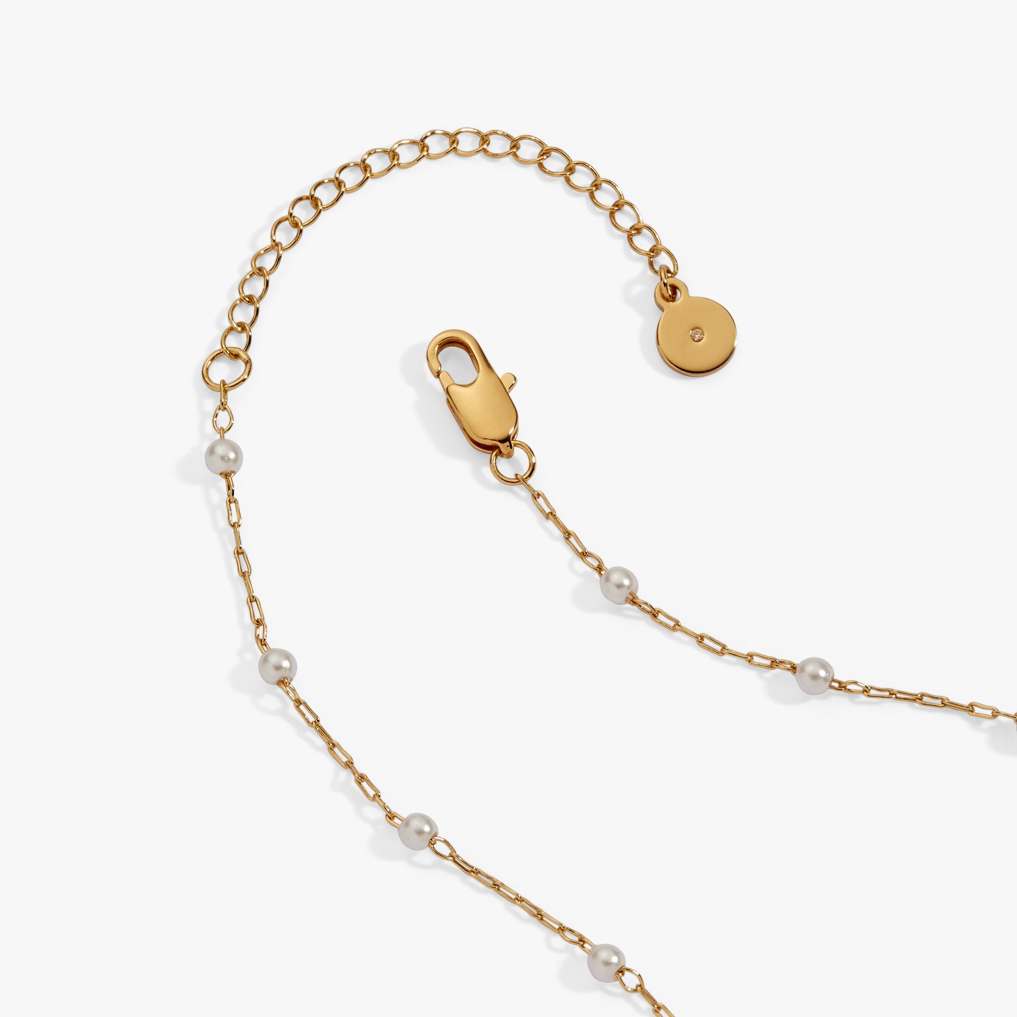 Cross 4:13 Pearl Rosary Chain Pendant Necklace