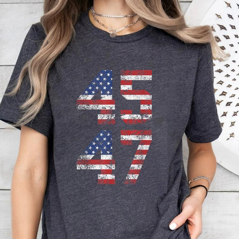 45/47 Shirt, Trump 2024 Gift Shirt, Trump Supporter Shirt, President Election Shirt, 45/47 Trump For President Tee, Republican Gift tee