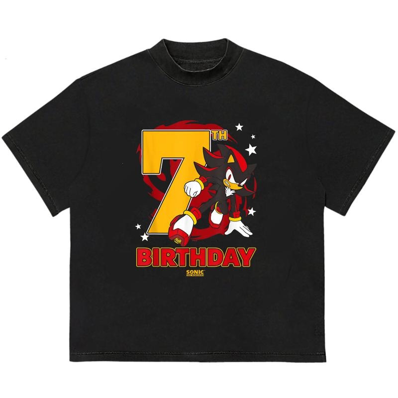 7 Birth Day Soniiic T-Shirt Trendy Gift for Him Lightweight and Breathable