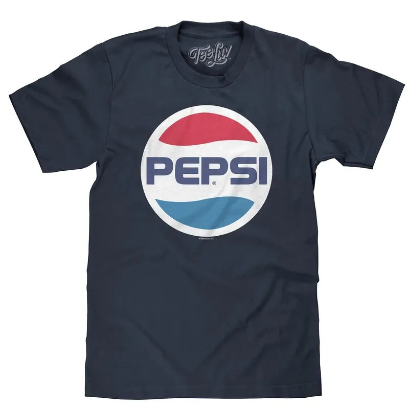 80s Pepsi Logo T-Shirt - Navy Blue