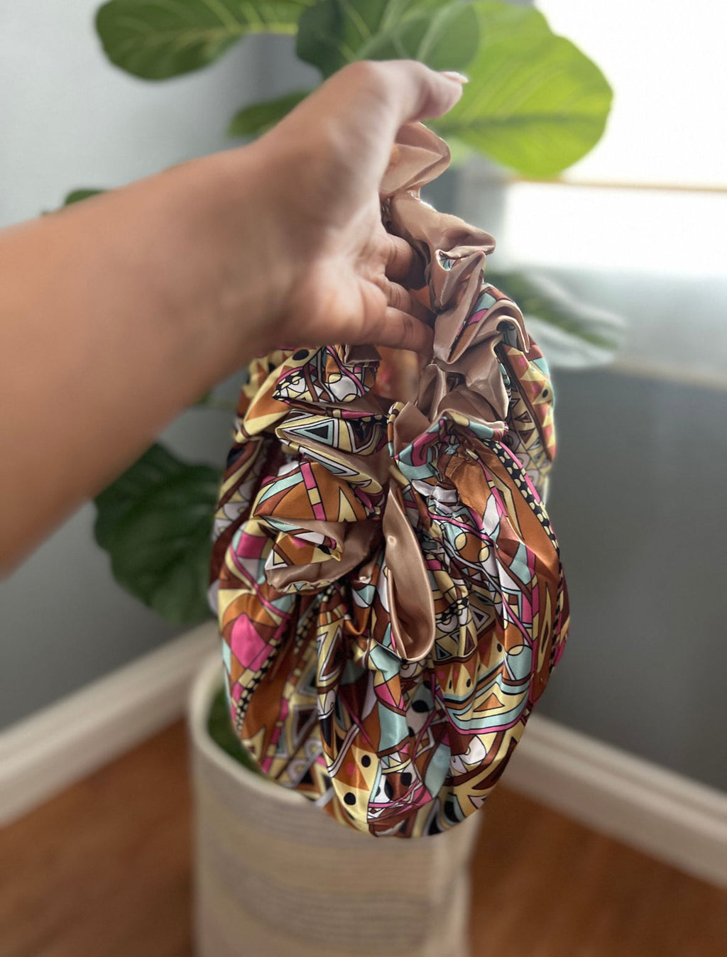 Garden Peach All Satin Bonnet