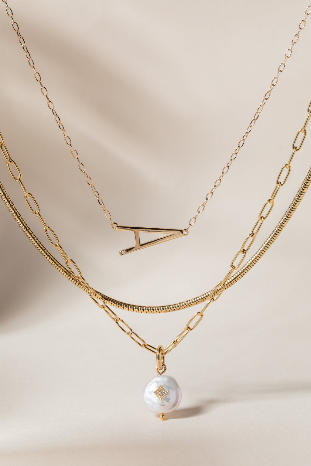 Initial A Precious Elongated Necklace