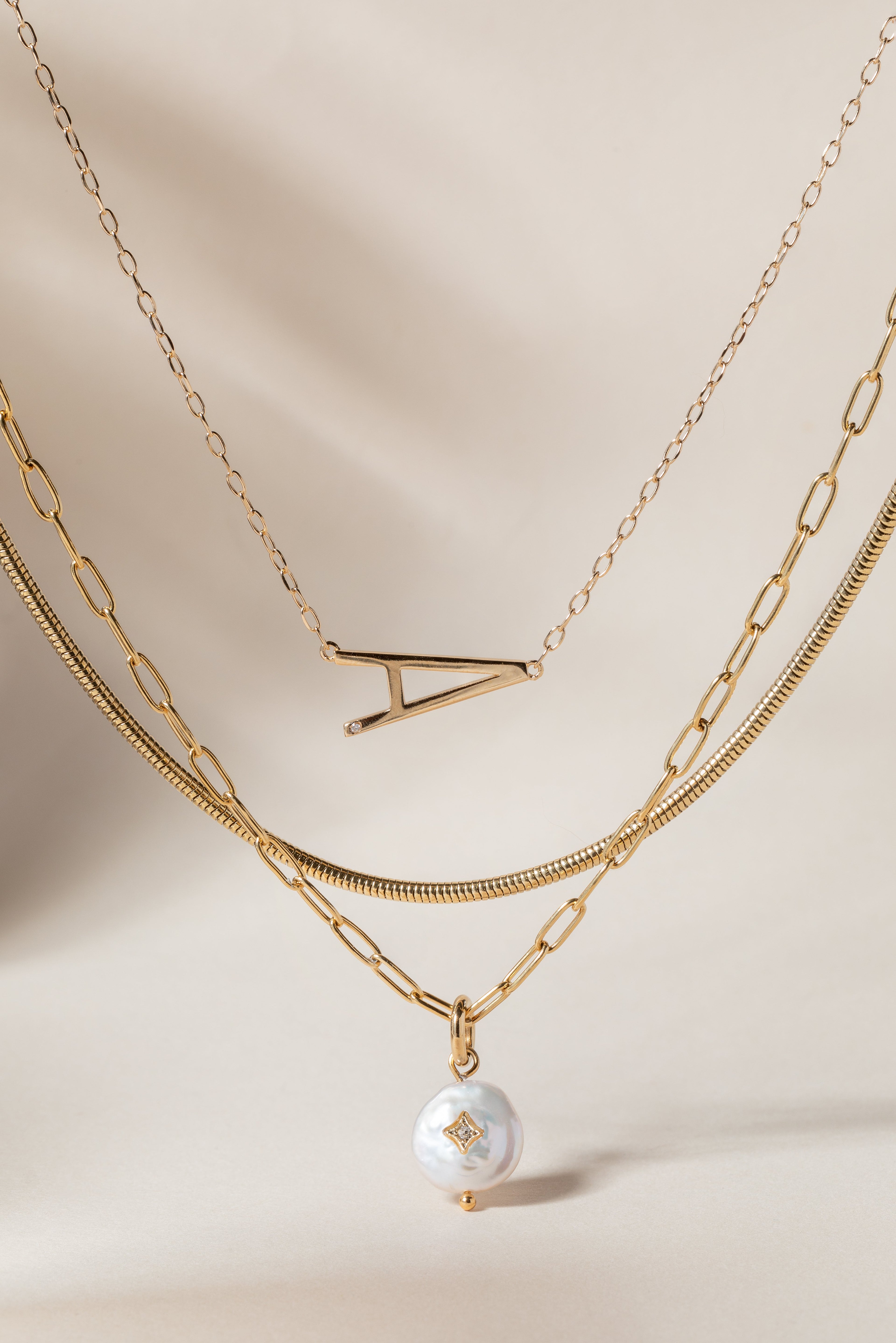Initial A Precious Elongated Necklace