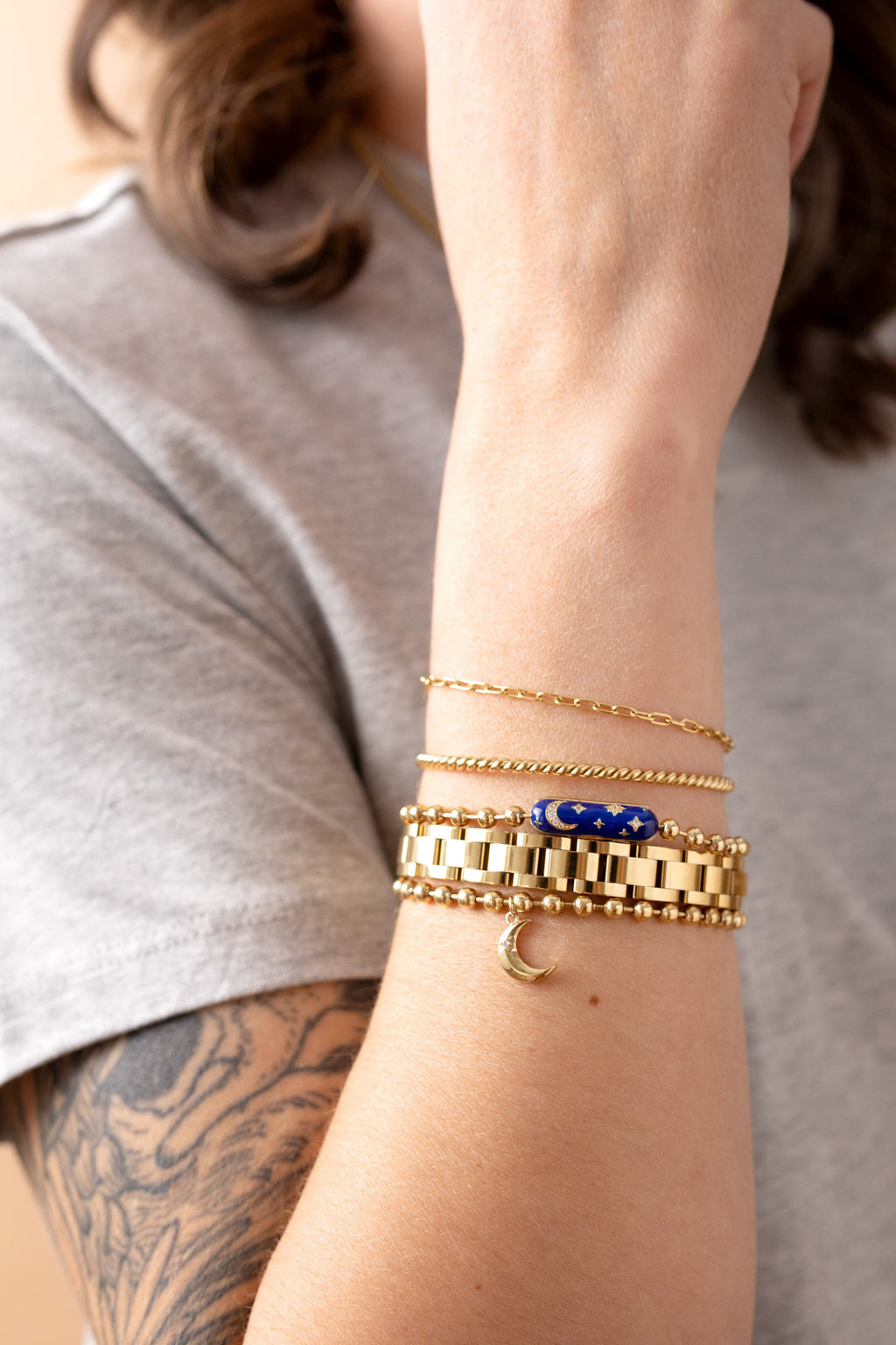 French Rope Charm Bracelet Cuff