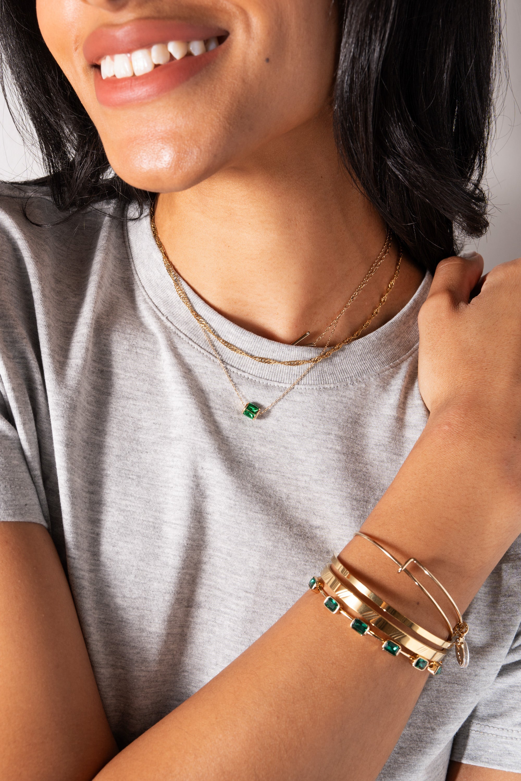 Initial K Precious Elongated Necklace