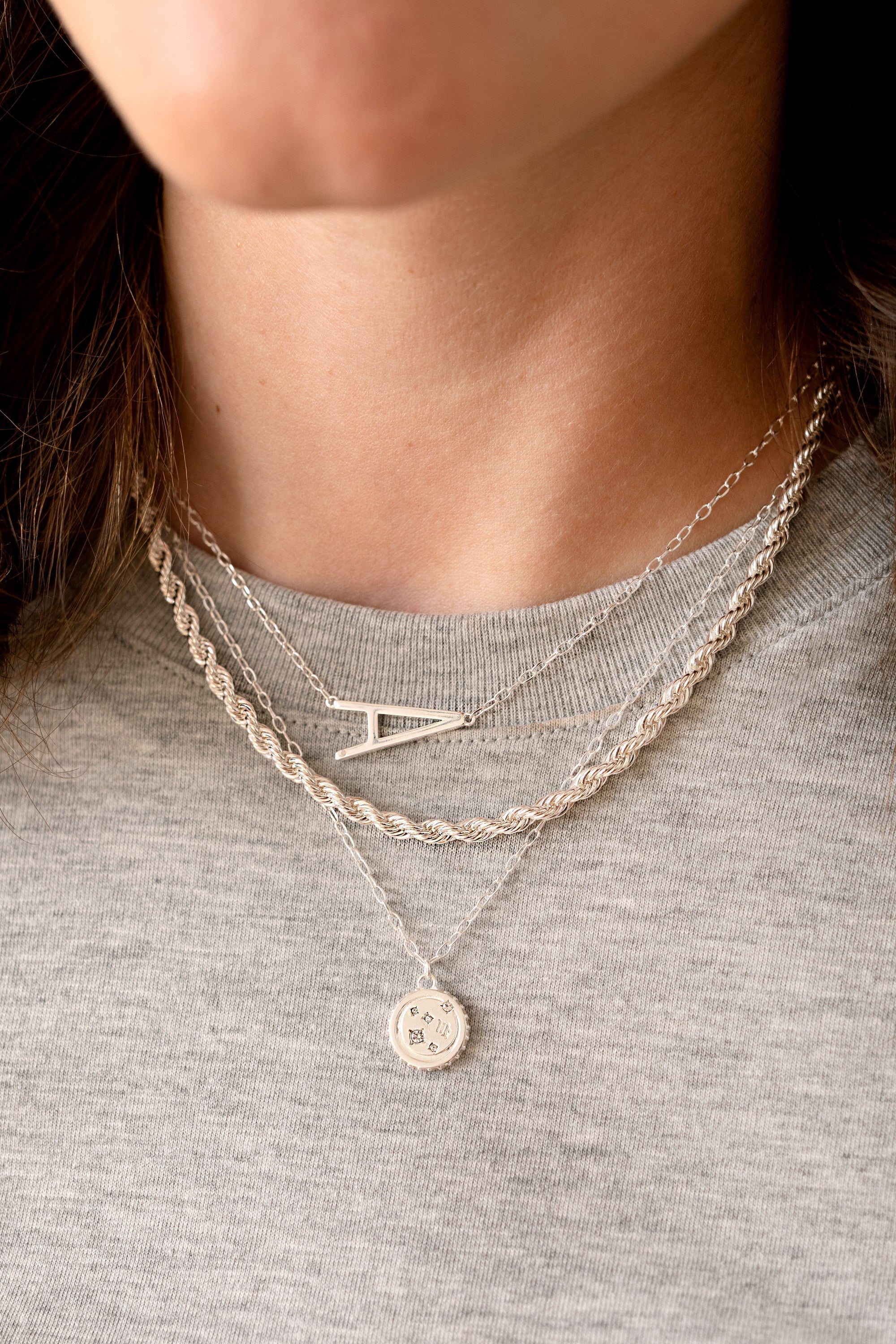 Initial A Precious Elongated Necklace