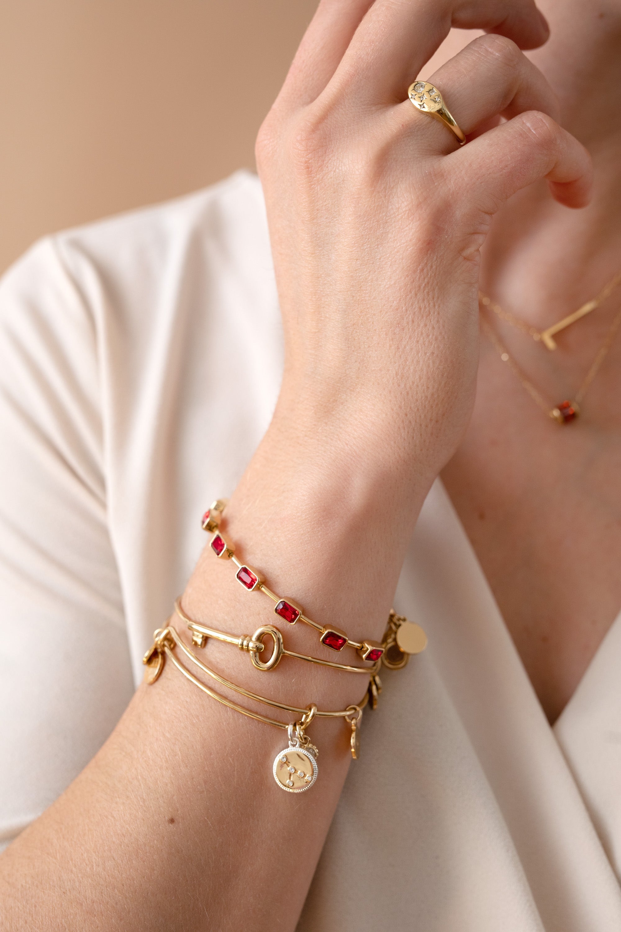 July Birthstone Emerald Cut Bangle