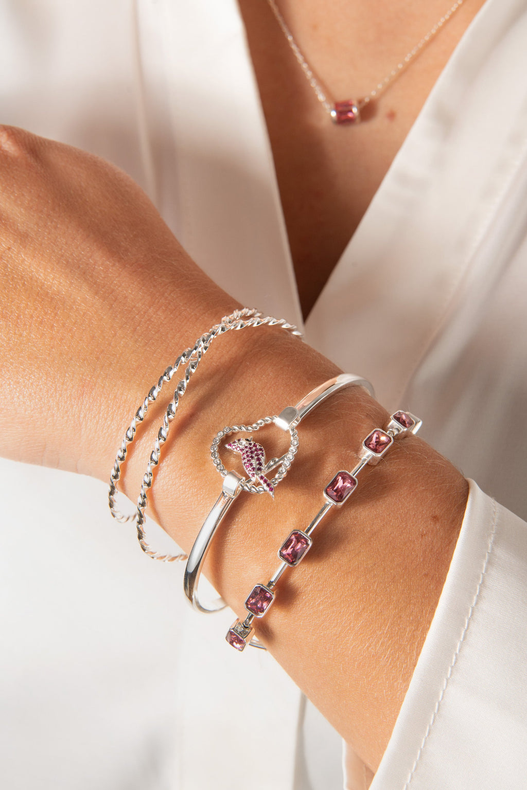 June Birthstone Emerald Cut Bangle