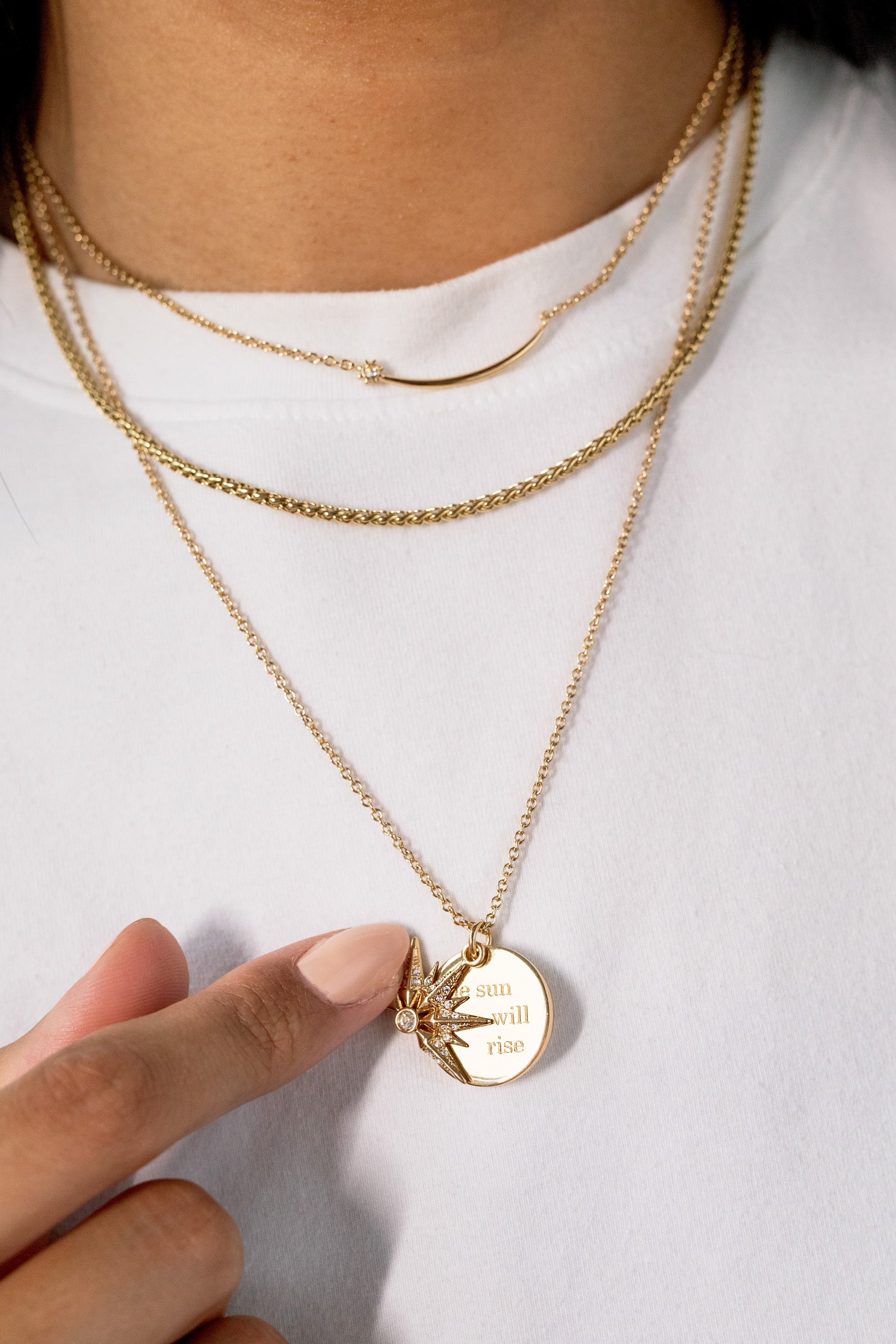 “The Sun Will Rise” Duo Charm Pendant Necklace