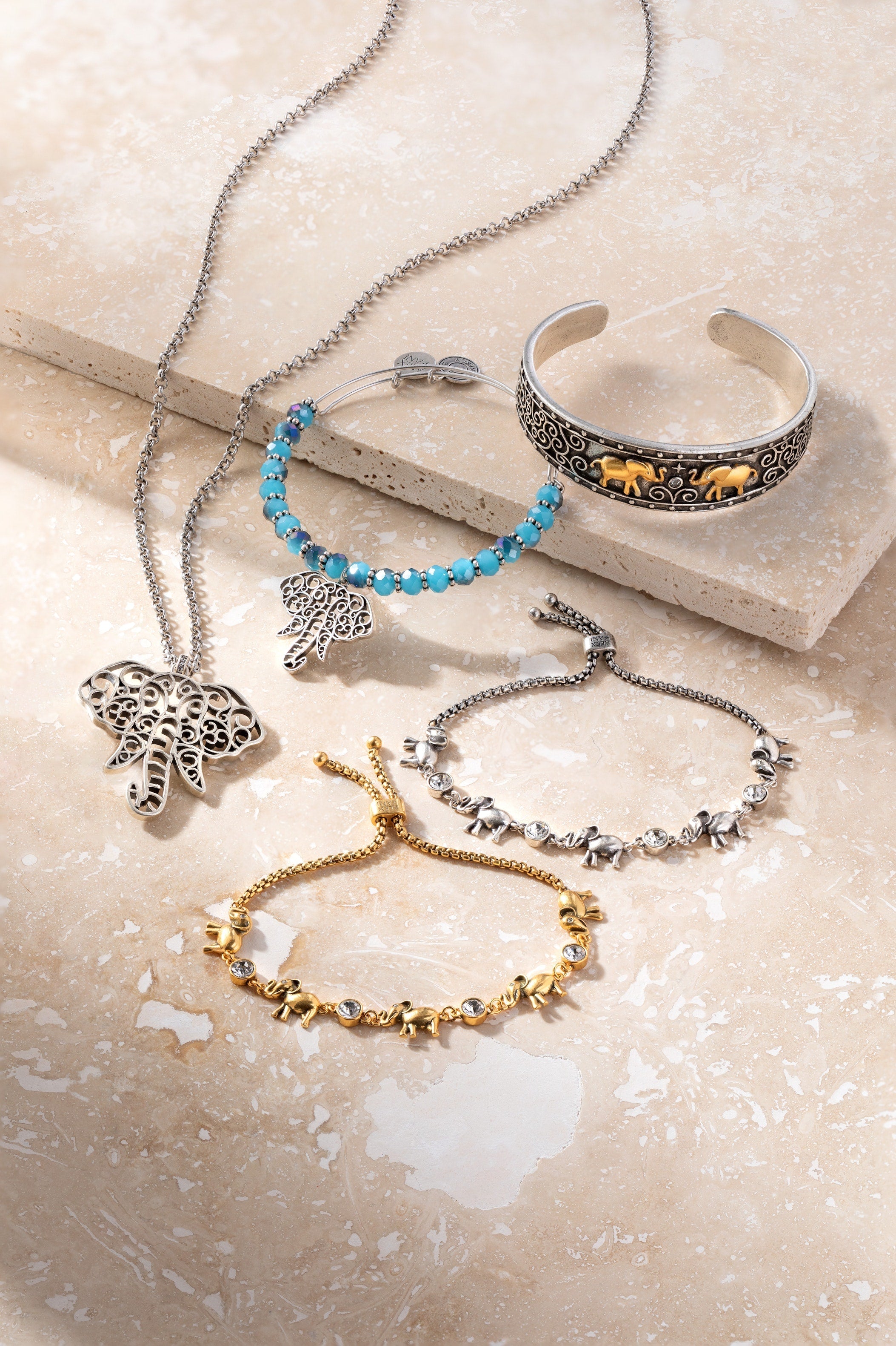 Elephant Crystal Bolo Bracelet