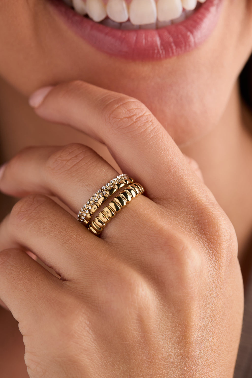 Ribbed Stacking Ring Set of 3