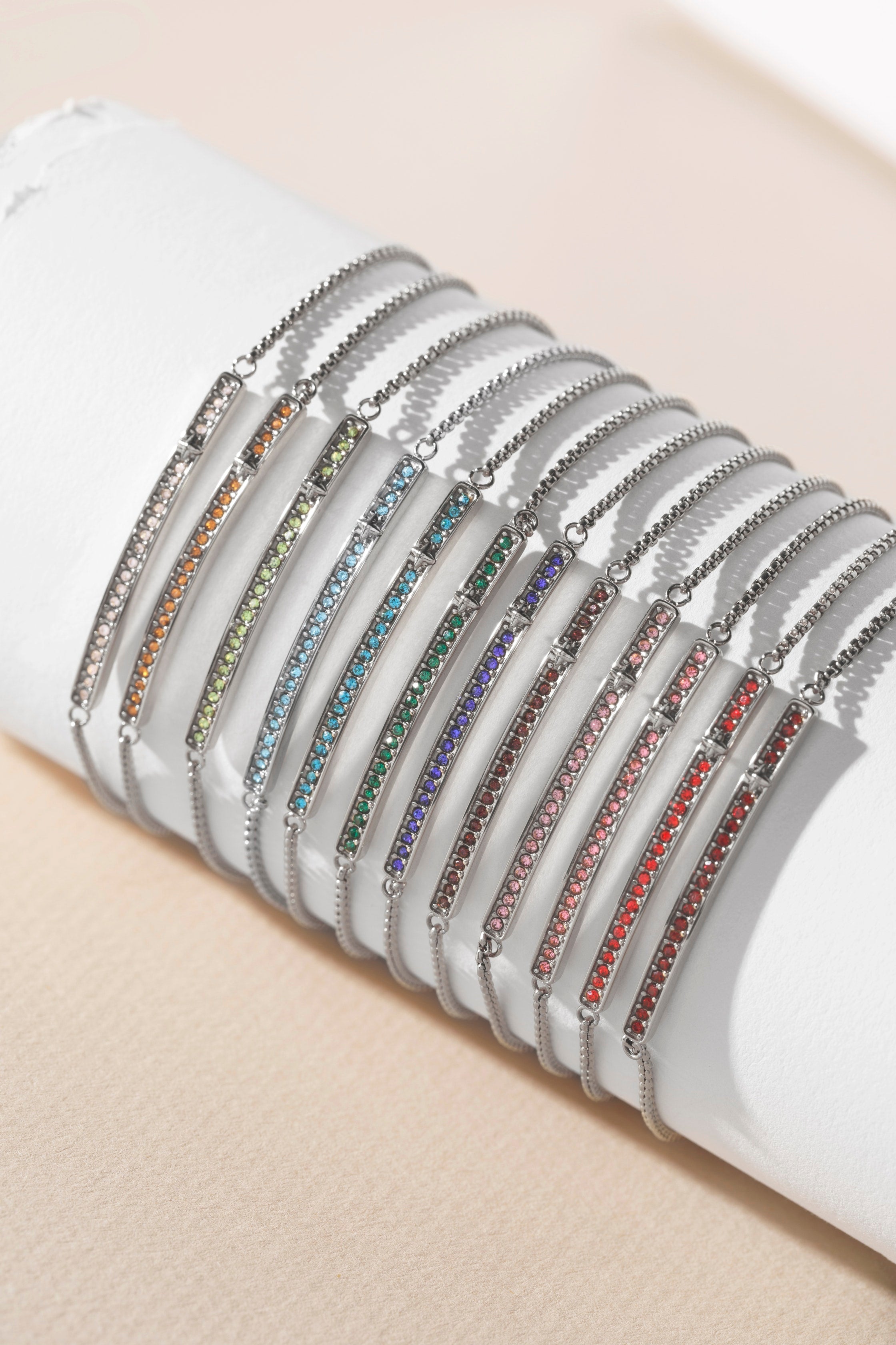 August Everyday Birthstone Pave Bolo Bracelet