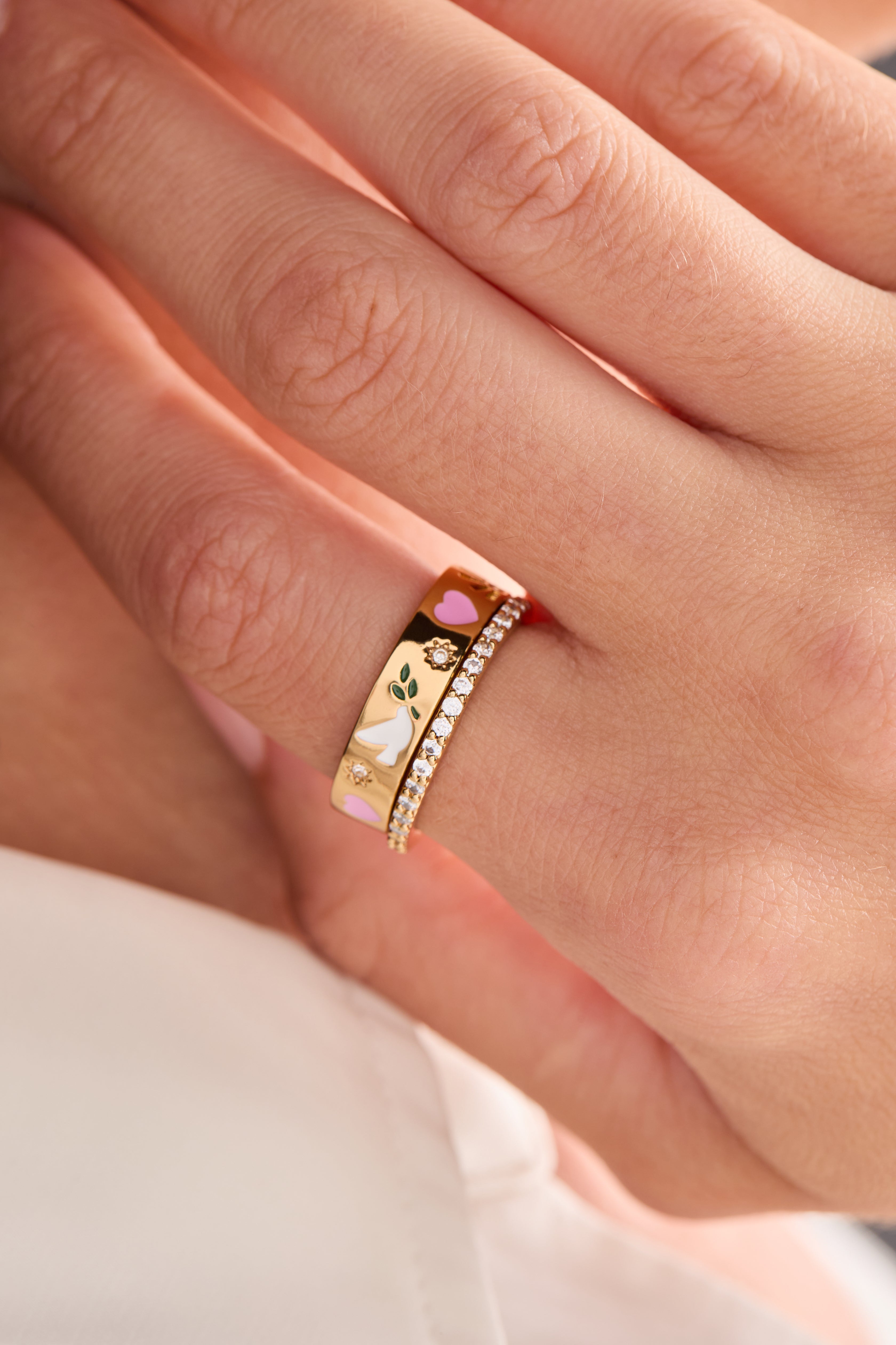 'Pray, Wait and Trust' Ring Set of 2