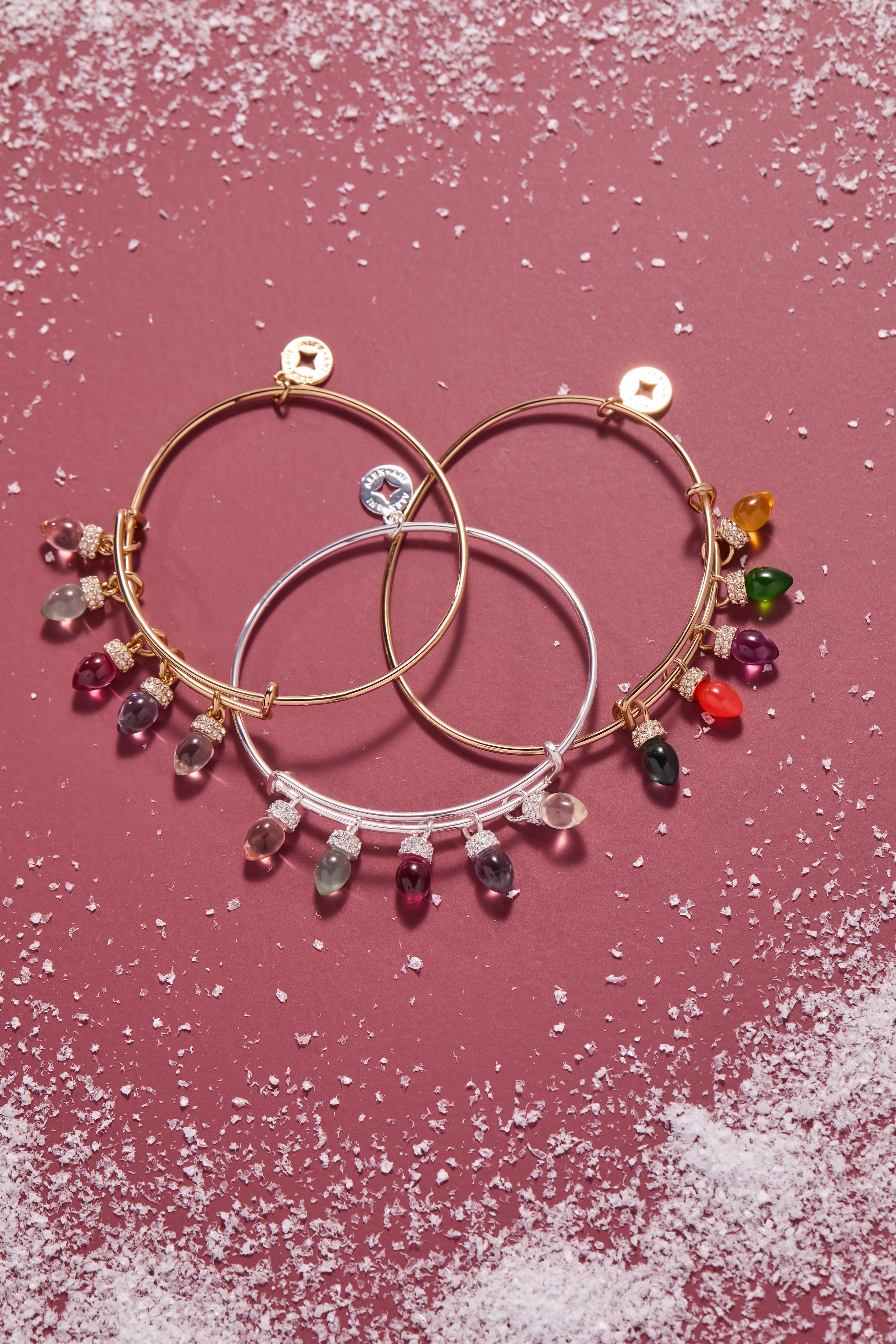 Christmas Muted Light Bulb Charm Bangle