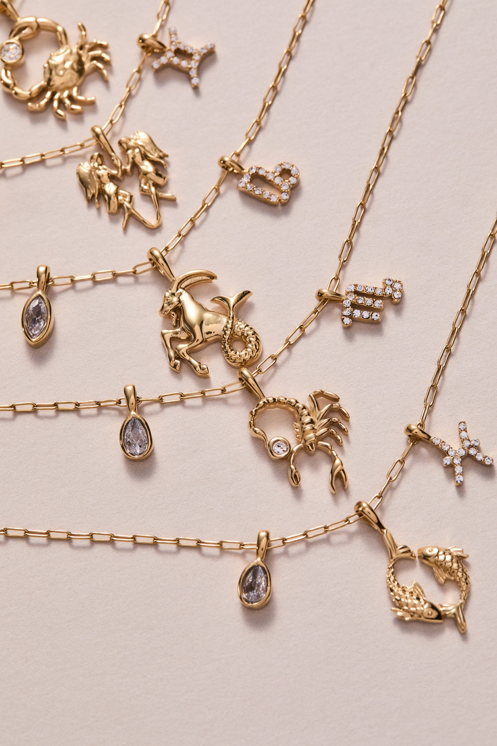 Scorpio Zodiac Charm Cluster Necklace