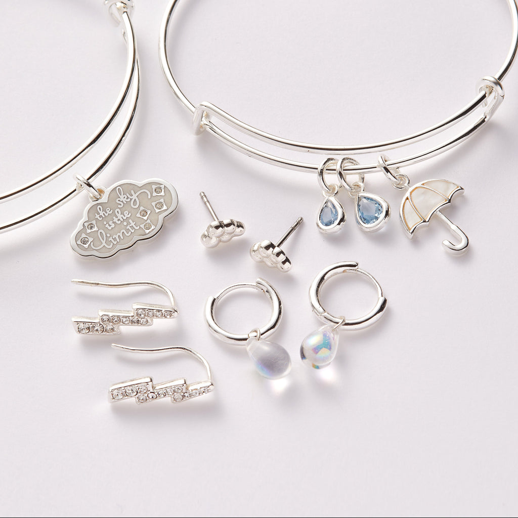 Cloud, Lightening Bolt and Rain Drop Earring Set of 3