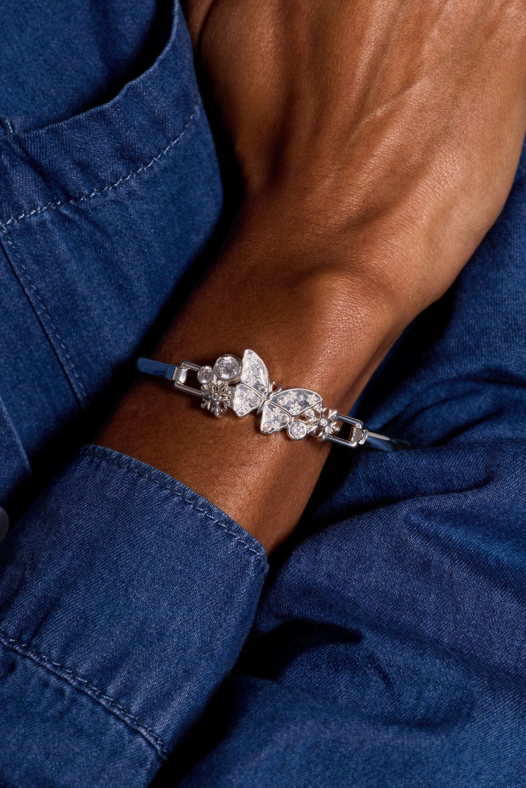 Glass Butterfly Tension Bangle