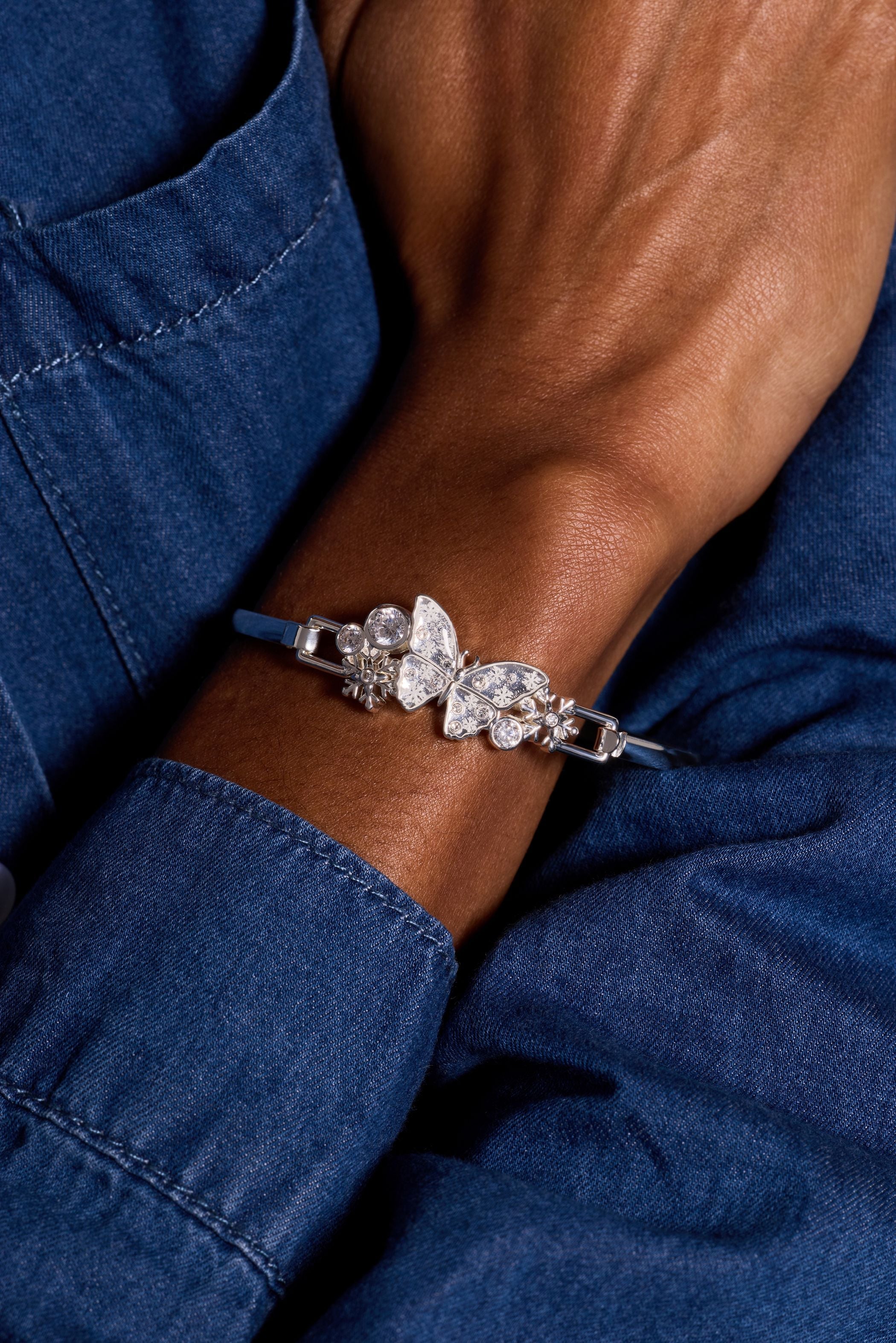 Glass Butterfly Tension Bangle