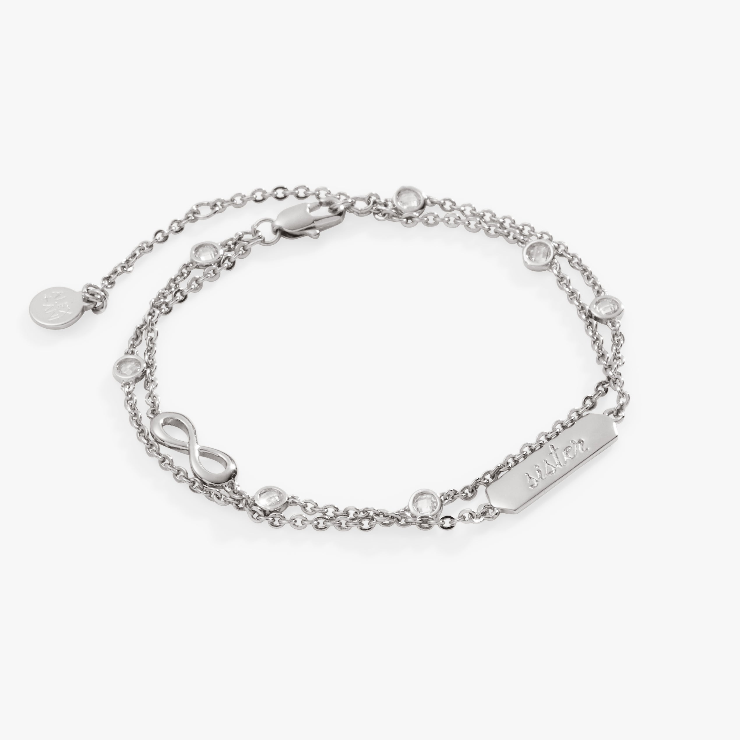 Sister Infinity Chain Double Strand Bracelet