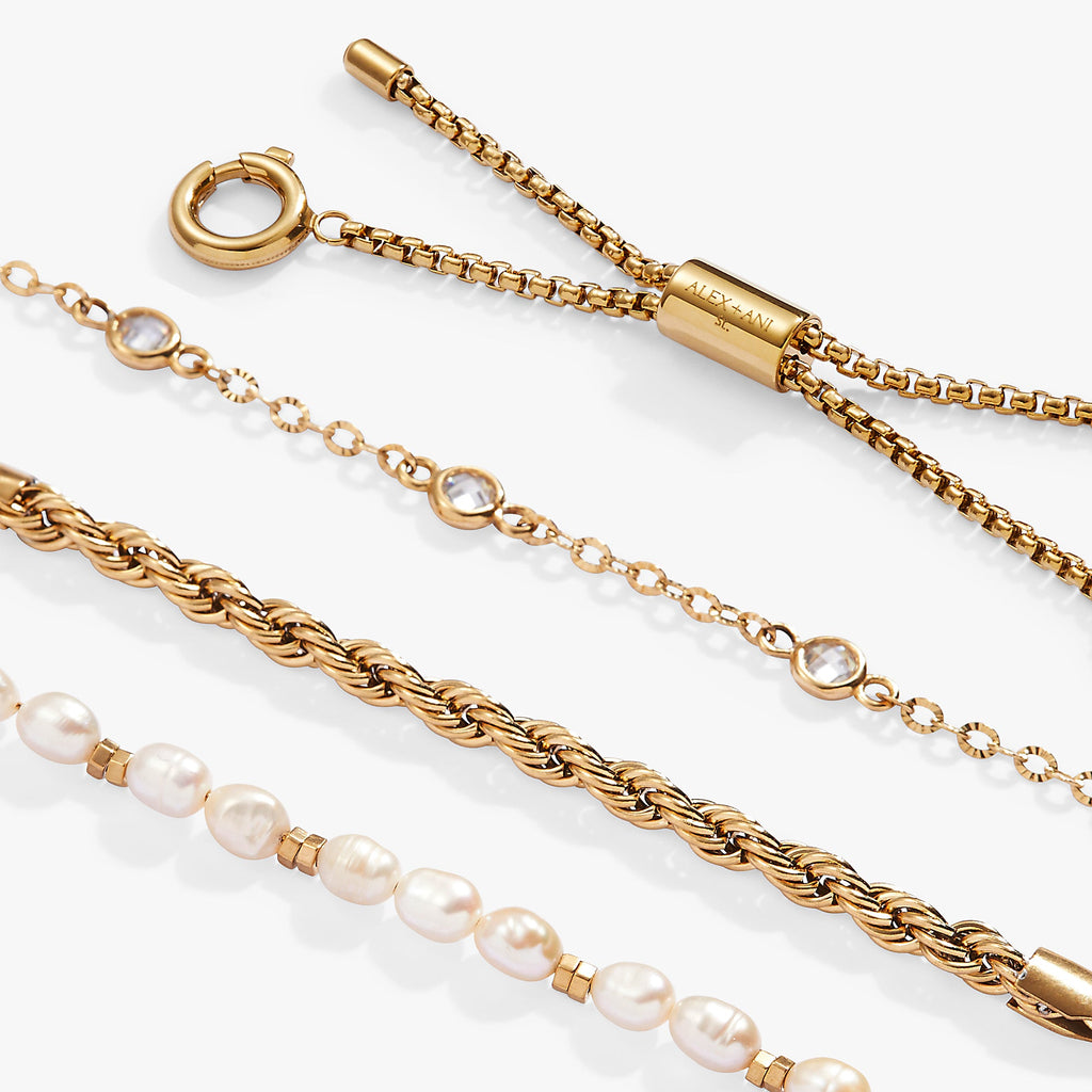Crystal + Pearl Stranded™ Bracelet Set