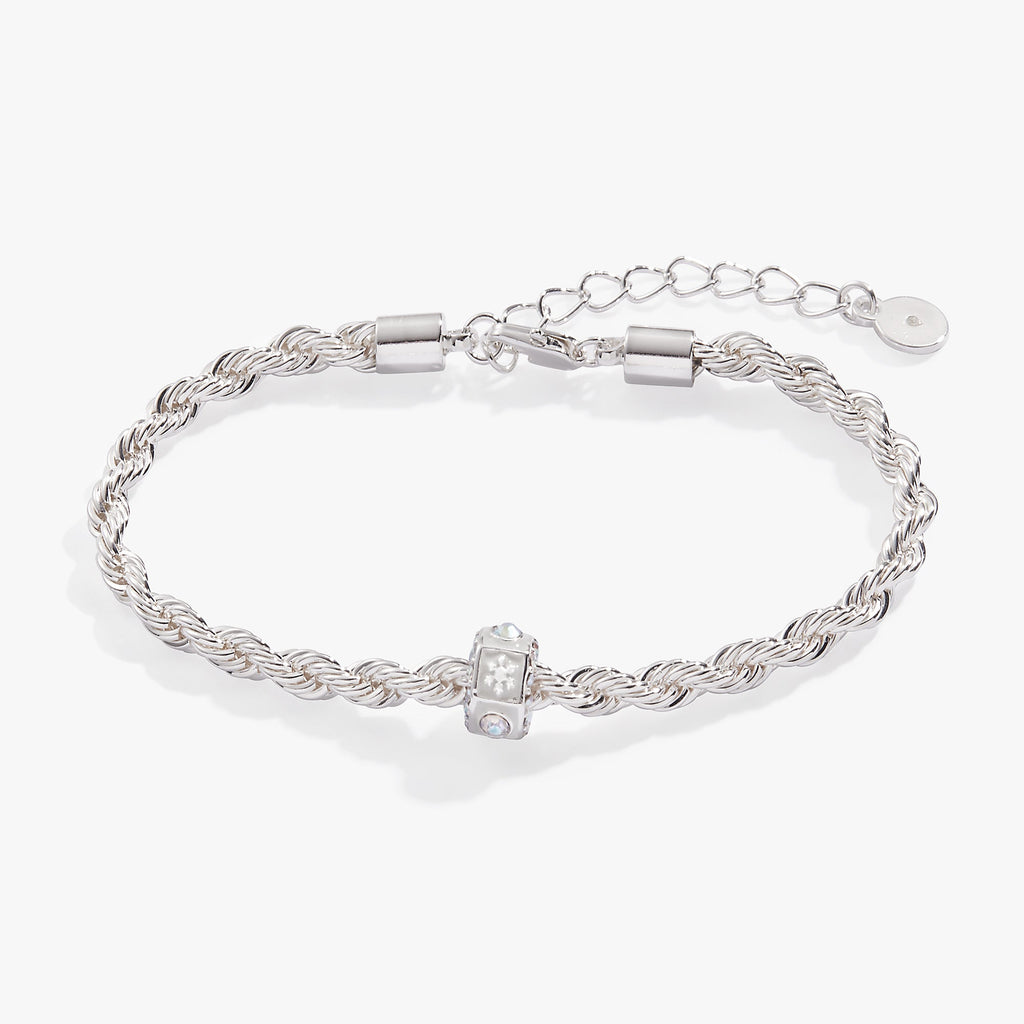 Snowflake and Crystal Chain Bracelet