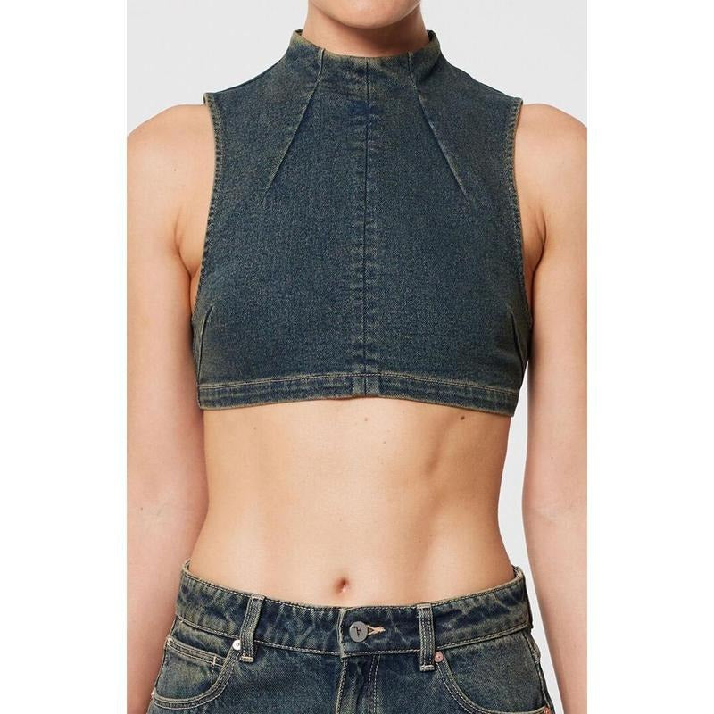 ABRAND Women's Nightlife Mock Neck Quinn Top