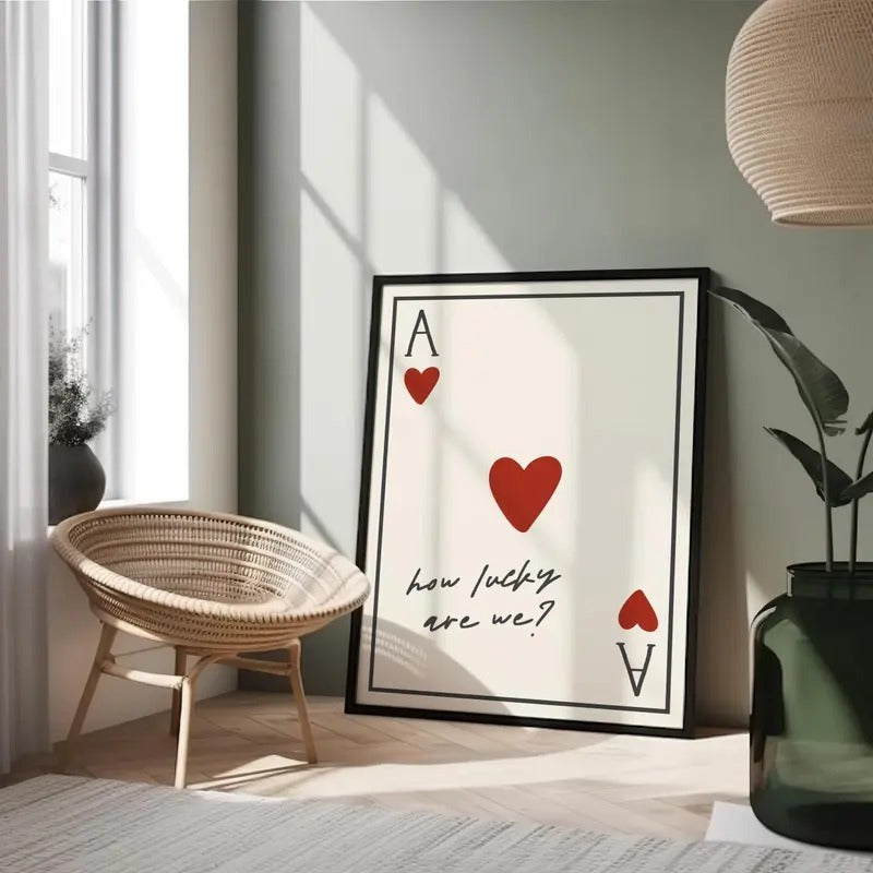Ace of Hearts Poster, Bedroom Poster | Hallway Wall Art | Living Room Print | New Home Gift | Paper Anniversary