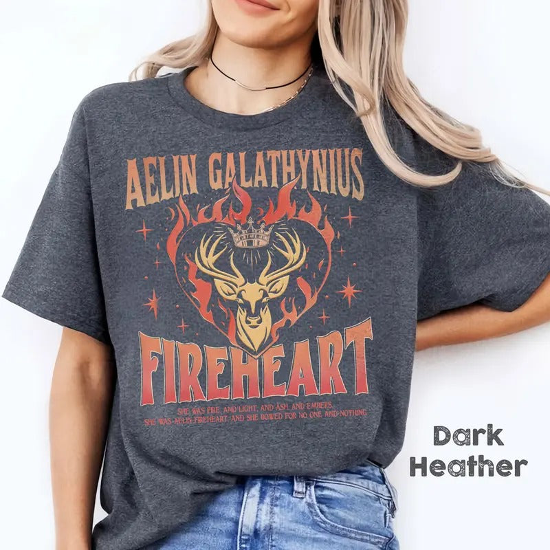 Aelin Galathynius Fireheart Shirt, Throne Of Glass Fan T-shirt, Kingsflame The Thirteen Shirt, Throne of Glass Merch Tee