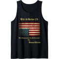 American Flag Distress Upside Down Thomas Jefferson Patriot Tank Top made in USA