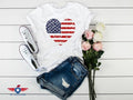 American Flag Heart Shirt, Patriotic Shirt, 4th of July Shirt, Family Matching Shirt, Fourth of July Gift, USA Flag Shirt, Stars and Stripes